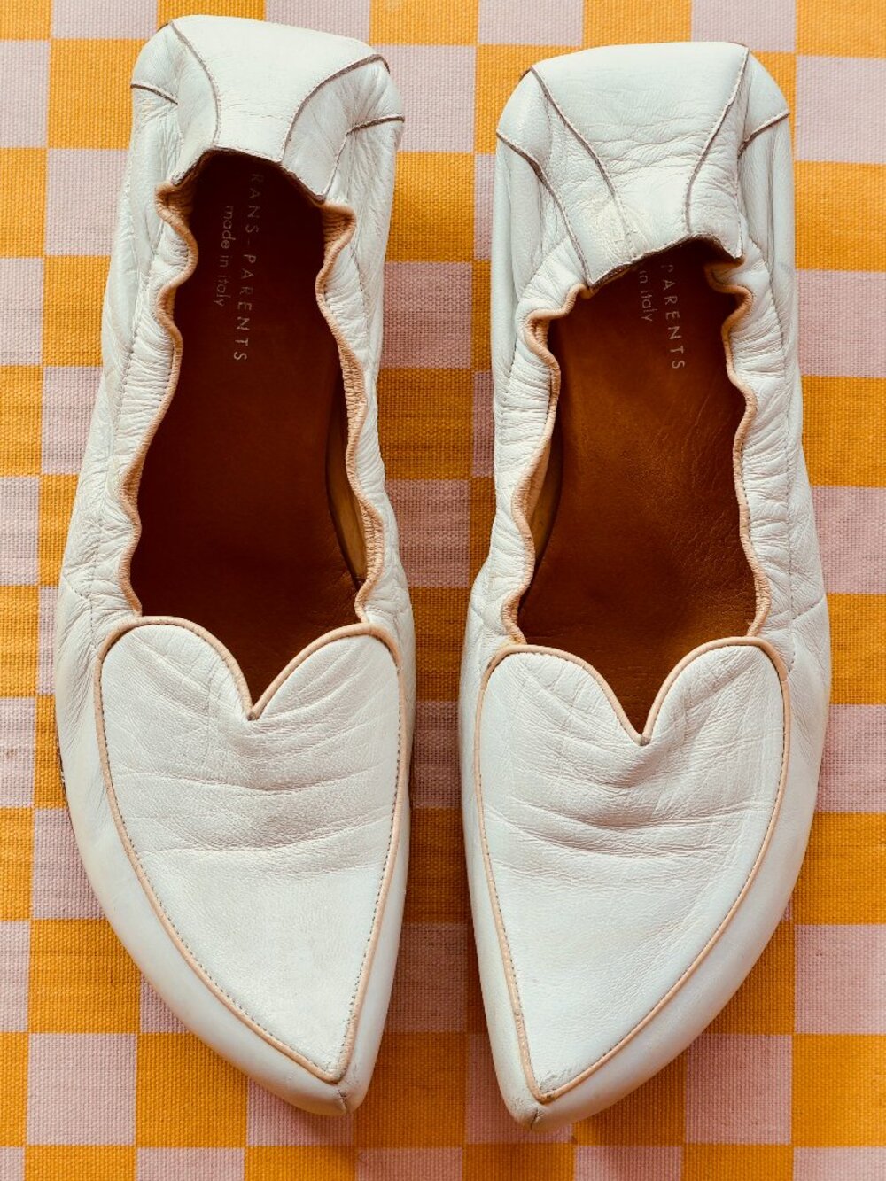 ✨ Rare Italian Leather "Trans - Parents" Heart Vamp Mules – Size 38 - Picture 1 of 13